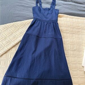 Reformation Navy Midi Dress